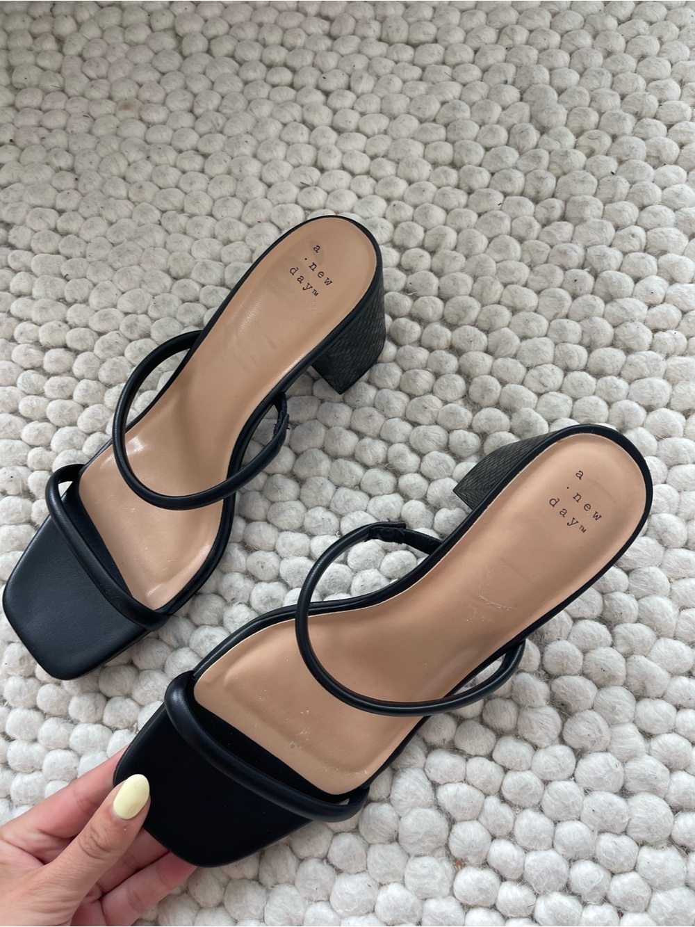 a new day Black Strappy Square-Toe Heels - Picture 3 of 6